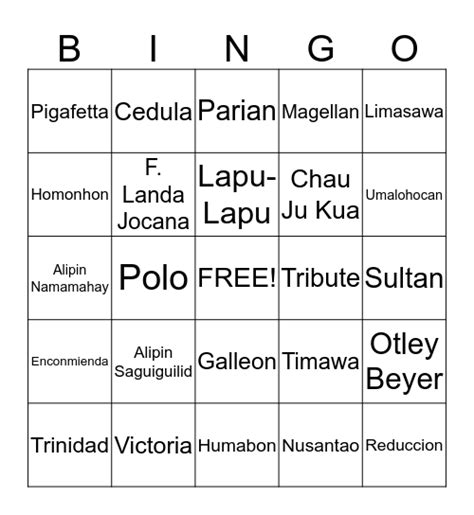 history bingo in philippines